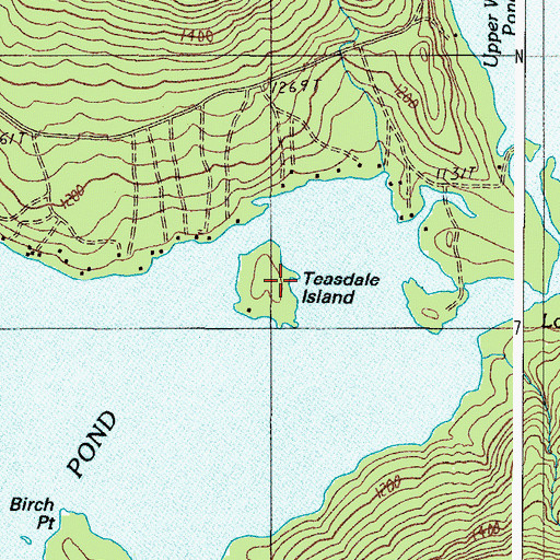 Topographic Map of Teasdale Island, ME