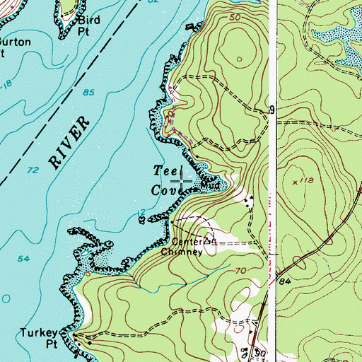 Topographic Map of Teel Cove, ME