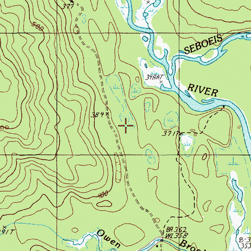 Topographic Map of Telos Tote Road, ME