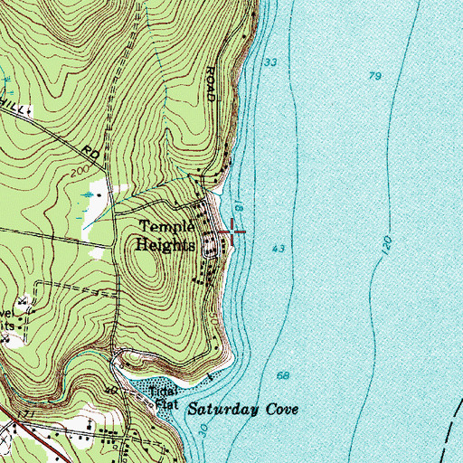 Topographic Map of Temple Heights, ME