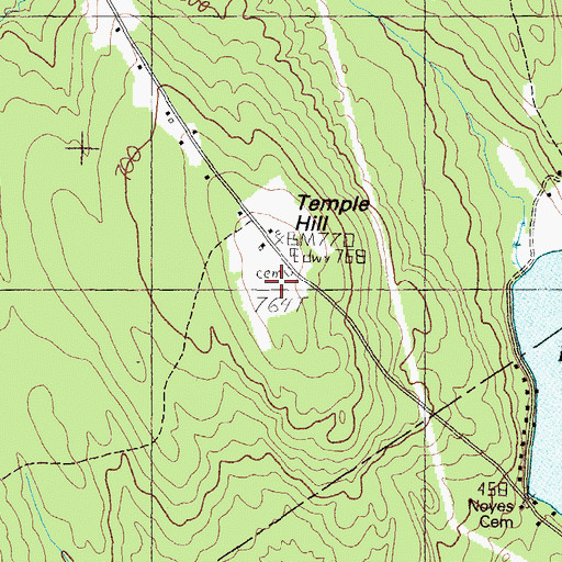 Topographic Map of Temple Hill, ME