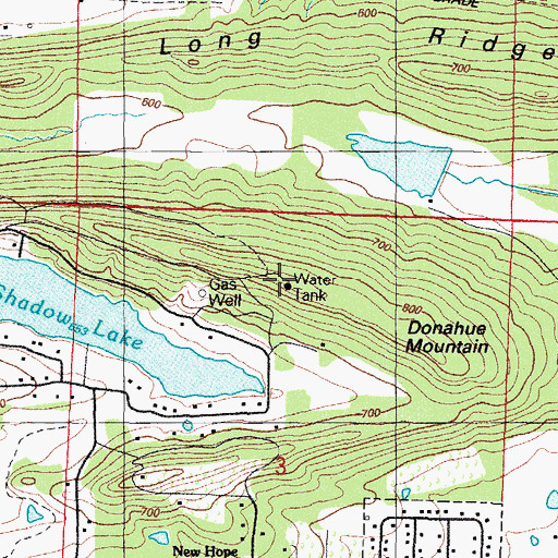 Topographic Map of Donahue Mountain, AR
