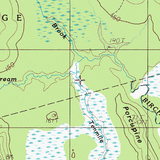Topographic Map of Tenmile Brook, ME