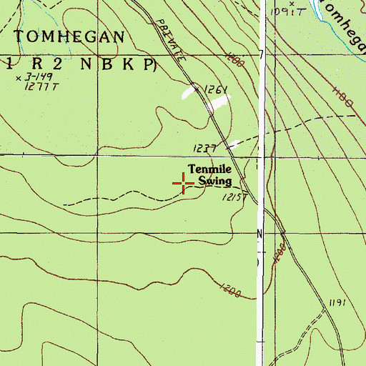 Topographic Map of Tenmile Swing, ME