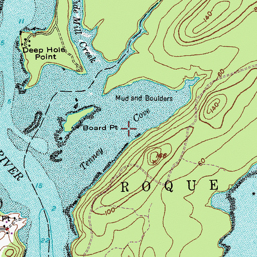 Topographic Map of Tenney Cove, ME