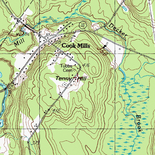 Topographic Map of Tenny Hill, ME