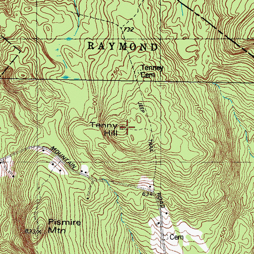 Topographic Map of Tenny Hill, ME