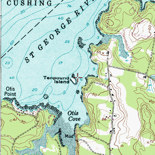 Topographic Map of Tenpound Island, ME