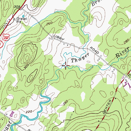 Topographic Map of Thayer Brook, ME