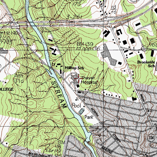 Topographic Map of MaineGeneral Medical Center Thayer Center for Health, ME