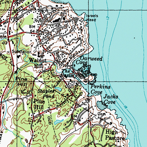 Topographic Map of The Basin, ME