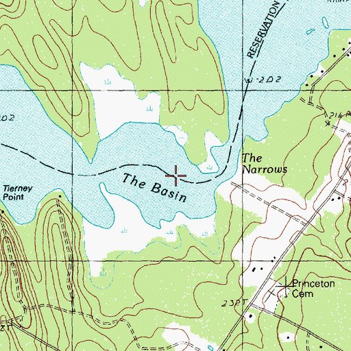 Topographic Map of The Basin, ME