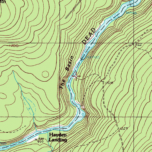 Topographic Map of The Basin, ME