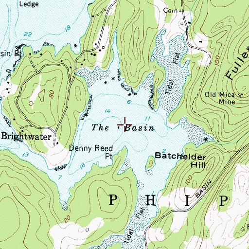 Topographic Map of The Basin, ME