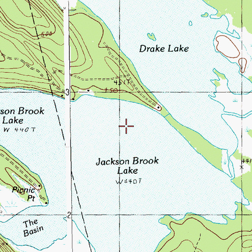Topographic Map of The Basin, ME