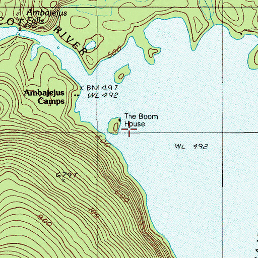 Topographic Map of The Boom House, ME