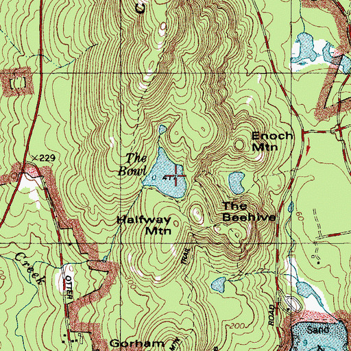 Topographic Map of The Bowl, ME