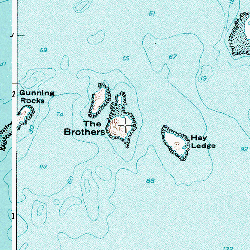 Topographic Map of The Brothers, ME