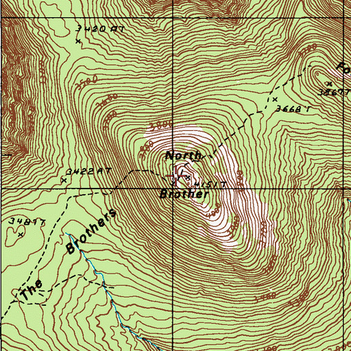 Topographic Map of The Brothers, ME