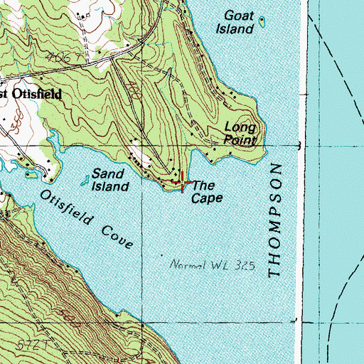 Topographic Map of The Cape, ME