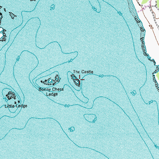 Topographic Map of The Castle, ME