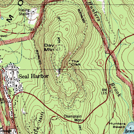 Topographic Map of The Cleft, ME