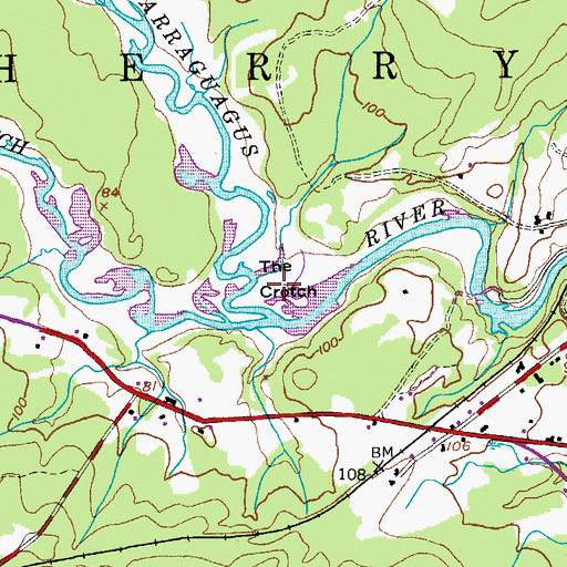 Topographic Map of The Crotch, ME