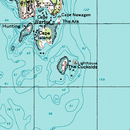 Topographic Map of The Cuckolds, ME