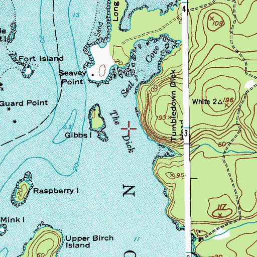 Topographic Map of The Dick, ME