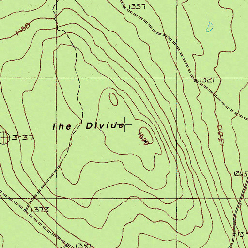 Topographic Map of The Divide, ME