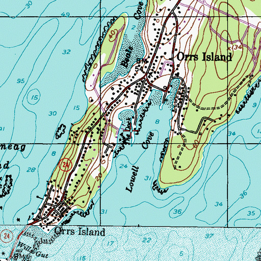 Topographic Map of The Dock, ME