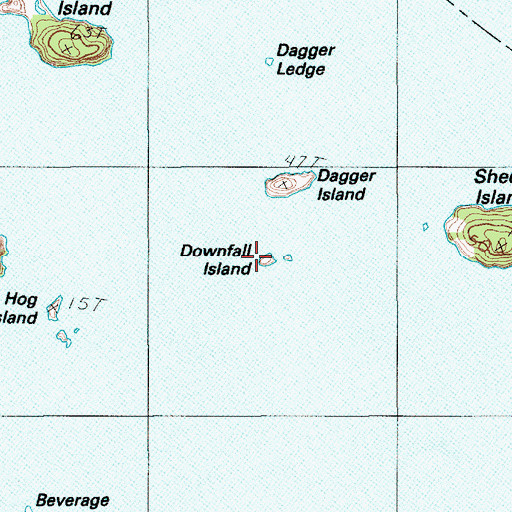 Topographic Map of Downfall Island, ME