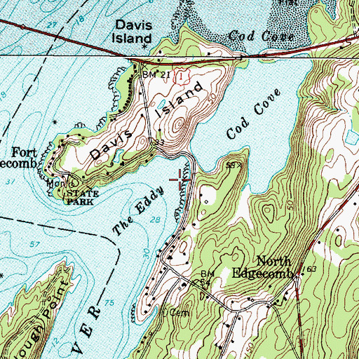 Topographic Map of The Eddy, ME