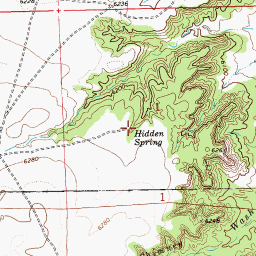 Topographic Map of Hidden Spring, AZ