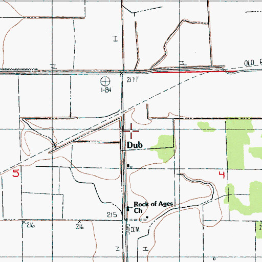 Topographic Map of Dub, AR