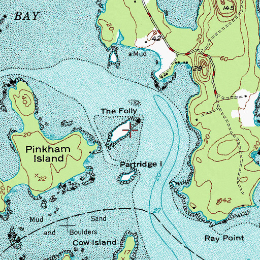 Topographic Map of The Folly, ME