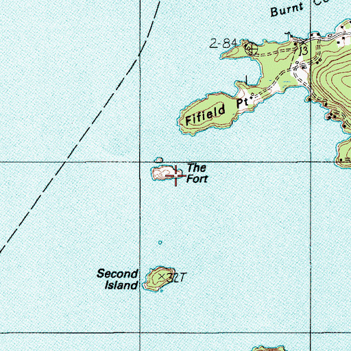 Topographic Map of The Fort, ME