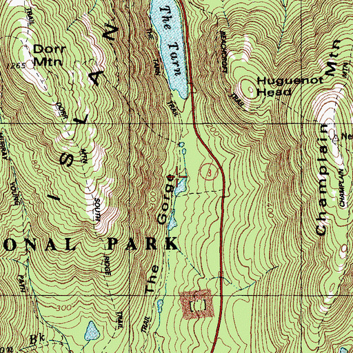 Topographic Map of The Gorge, ME
