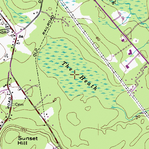 Topographic Map of The Heath, ME