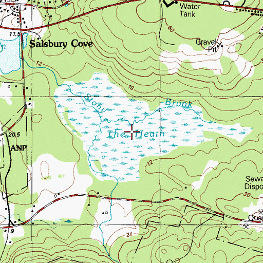 Topographic Map of The Heath, ME