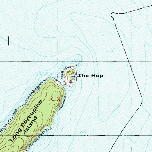 Topographic Map of The Hop, ME