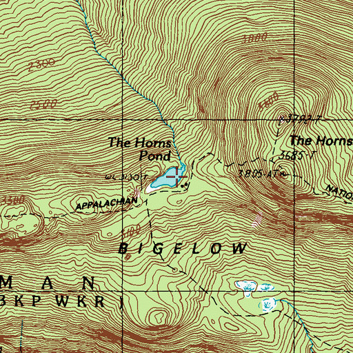 Topographic Map of The Horns Pond, ME