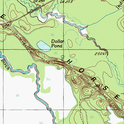 Topographic Map of The Horseback, ME