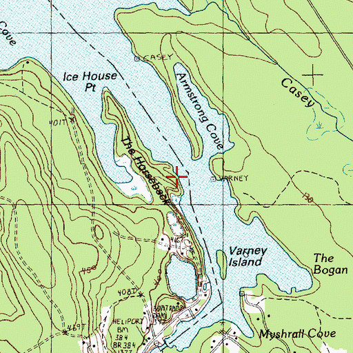 Topographic Map of The Horseback, ME