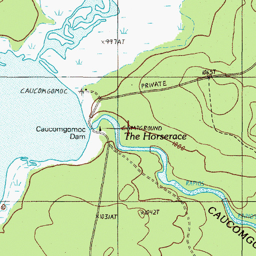 Topographic Map of The Horserace, ME