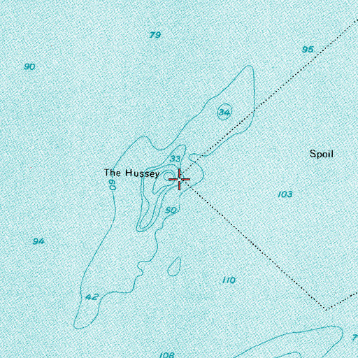 Topographic Map of The Hussey, ME