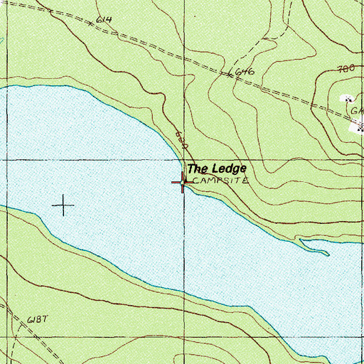 Topographic Map of The Ledge, ME