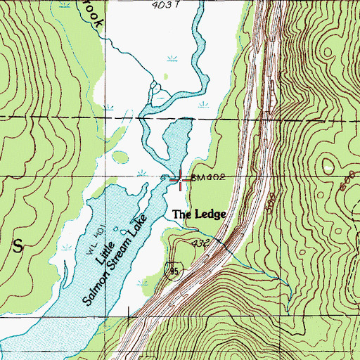 Topographic Map of The Ledge, ME