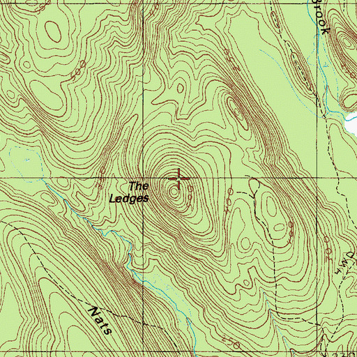 Topographic Map of The Ledges, ME