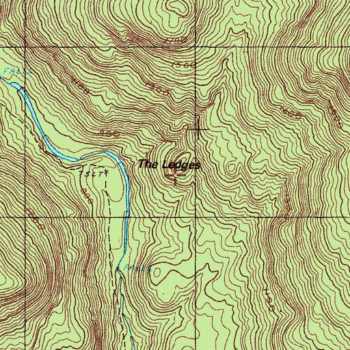 Topographic Map of The Ledges, ME